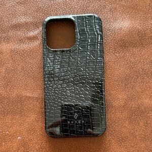 Burga Black Crocodile Texture Phone Case iPhone 15 Pro Max.